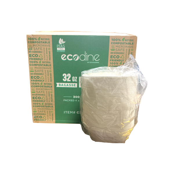 BOWL 32OZ FIBER SUGAR CANE