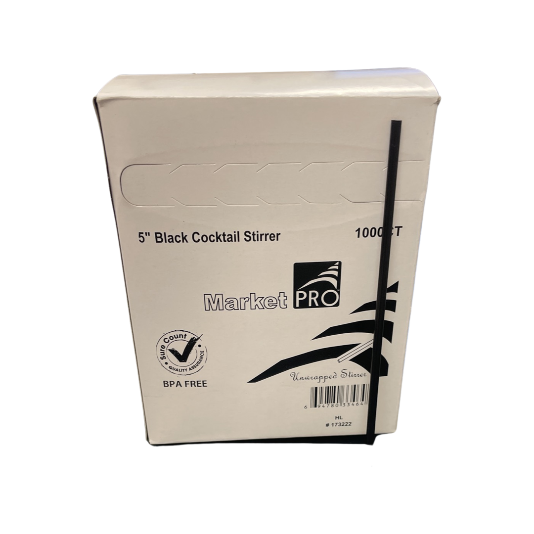 STIRRER BLACK PLASTIC 7.5