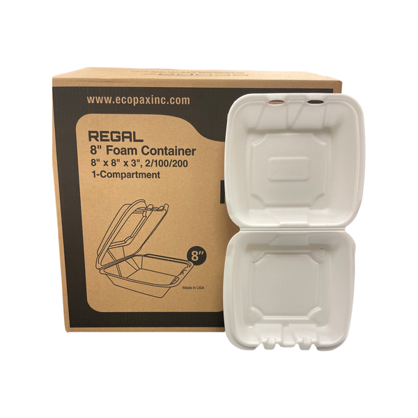 8 RE883S FOAM HINGED CONTAINER